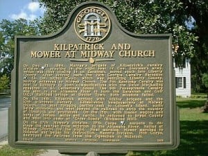 Kilpatrick and Mower at Midway Church Historical Marker2
