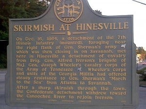 Skirmish at Hinesville Marker